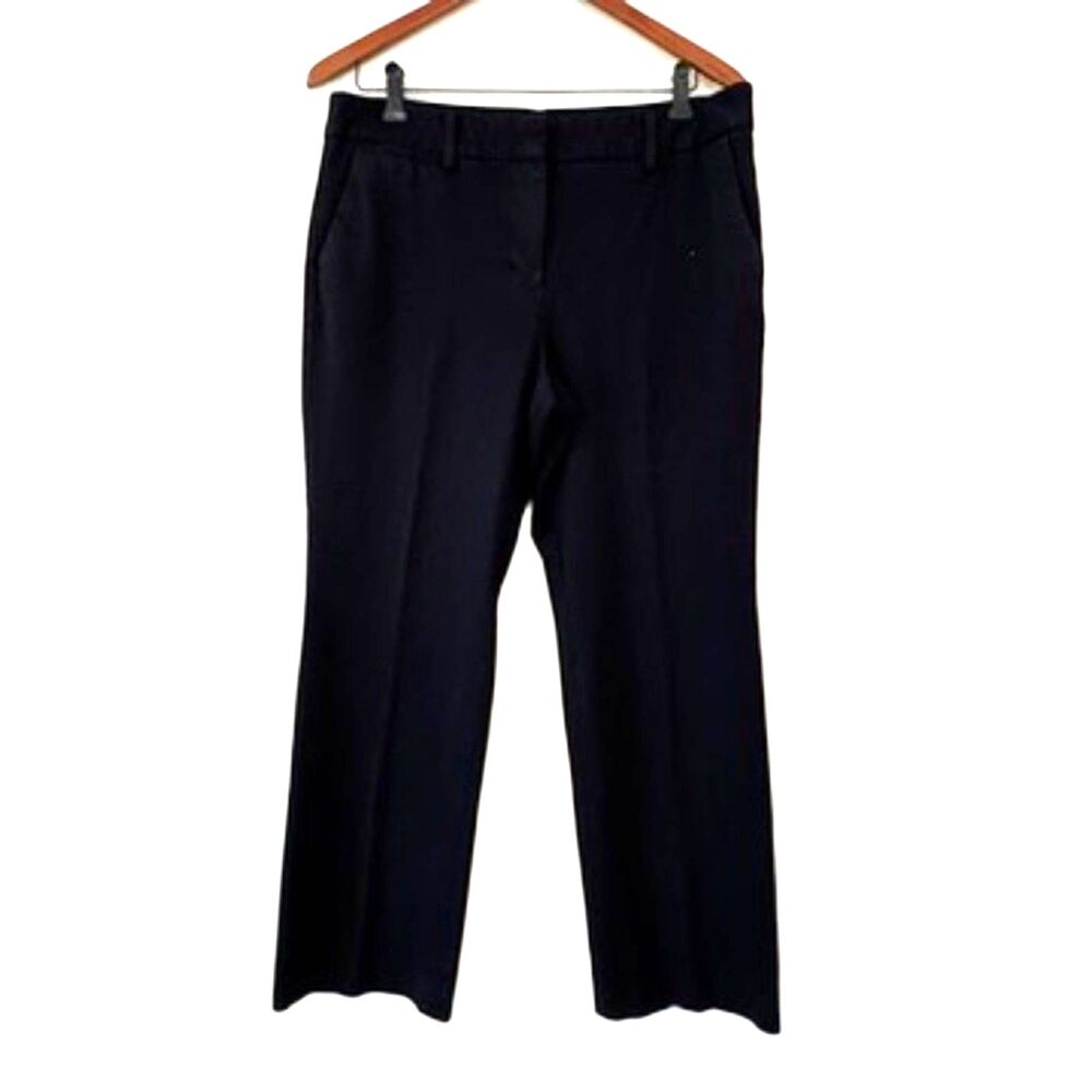 Talbots Barely Boot Dress Pants Navy Blue12P Flat Front Pockets Office Work